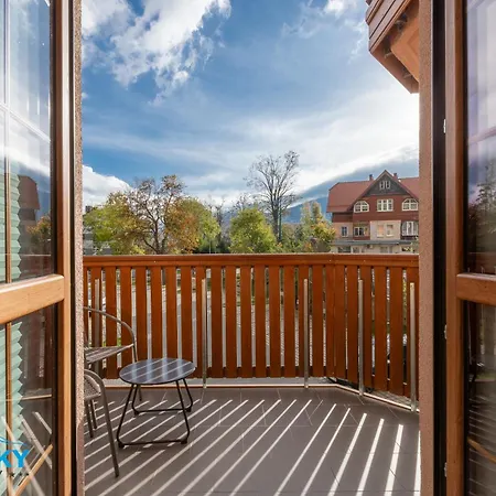 Apartmán Bluesky - Centrum Karpacza, Spokojna Okolica, Blisko Deptaka, Balkon